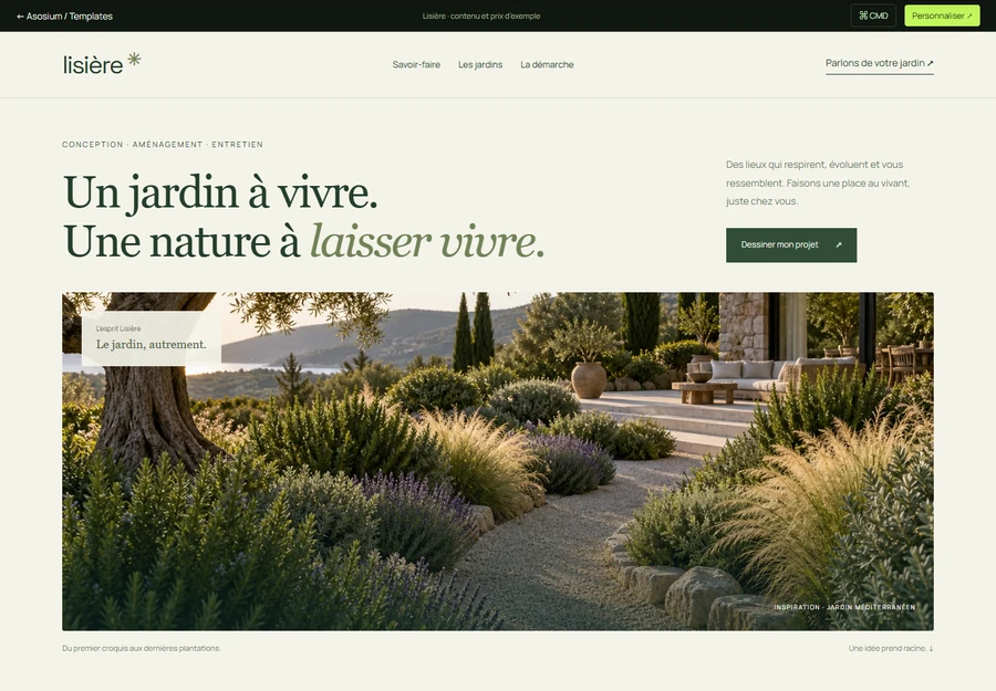 Aperçu du template paysagiste Lisière